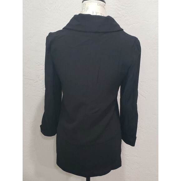 Simply Styled by Sears Black Open Front Up Long Sleeved Blazer Suit Jacket - Picture 3 of 7